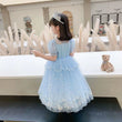Girl Sequin Frozen Princess Party Dress with Cape