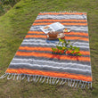 Mexican Serape Blanket with Tassel Bright Colorful Stripe Rainbow Throw Blanket Camping Blanket