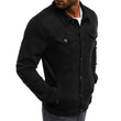 Men Cotton Denim Casual Solid Color Lapel Single Breasted Jacket