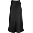 Women High Waist Solid Maxi Satin Skirt