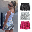 Sexy Women Fashion Low Waist Side Zipper Sequin Mini Skirt