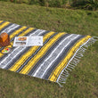 Mexican Serape Blanket with Tassel Bright Colorful Stripe Rainbow Throw Blanket Camping Blanket