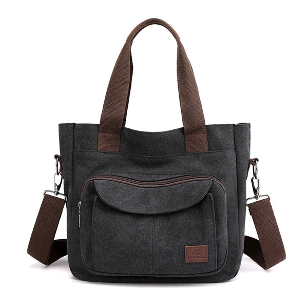 Casual Canvas Large Capacity Multi-pocket Shoulder Bag
