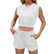 Women Sets Outfits Casual Crop Top and Shorts Set