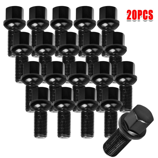 20pcs M14x1.5 Wheel Lug Bolts with 28mm Thread and 17mm Hex