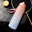 800ml Motivational Water Bottle with Time Marker Straw Leakproof Tritian Frosted Portable Reusable Fitness Sport Bottle