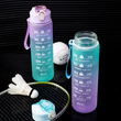 800ml Motivational Water Bottle with Time Marker Straw Leakproof Tritian Frosted Portable Reusable Fitness Sport Bottle