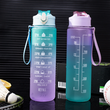 800ml Motivational Water Bottle with Time Marker Straw Leakproof Tritian Frosted Portable Reusable Fitness Sport Bottle