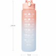 800ml Motivational Water Bottle with Time Marker Straw Leakproof Tritian Frosted Portable Reusable Fitness Sport Bottle