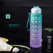 800ml Motivational Water Bottle with Time Marker Straw Leakproof Tritian Frosted Portable Reusable Fitness Sport Bottle