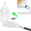 Stainless Steel Grilling Basket Portable Non-Stick Grill Basket with Handle