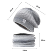 2pcs Knitted Gradient Beanie Hat Scarf Set