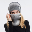 2pcs Knitted Gradient Beanie Hat Scarf Set