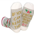 I'M WATCHING CHRISTMAS MOVIES Letter Print Warm Medium Tube Socks