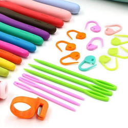 30 Packs of Crochet Hook Set Ergonomic Soft Handle Knitting Knitting Needles and Sewing Accessories
