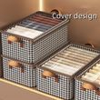 Fabric Storage Box Stackable Shelf Storage Basket with Cover