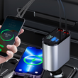 Retractable 60W Car Phone Fast Charger with 2 USB Ports