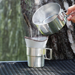Folding Handle Stainless Steel Camping Cup