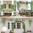 3pcs Plastic Ivy Hanging Plants with Flower