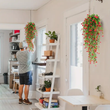 3pcs Plastic Ivy Hanging Plants with Flower