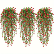 3pcs Plastic Ivy Hanging Plants with Flower