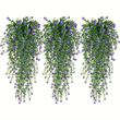 3pcs Plastic Ivy Hanging Plants with Flower
