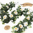Plastic Flower Garland with White Roses