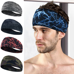 5pcs Unisex Sports Head Bands Stretchy Hair Band Athletic Sweat Bands