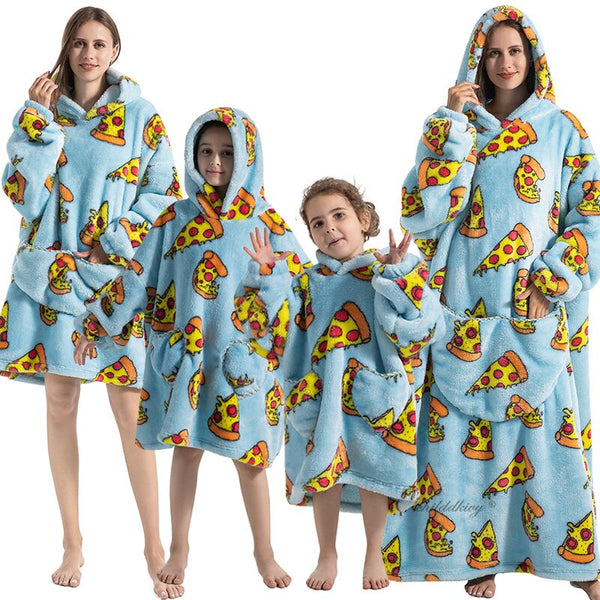 Oversized Family Hoodie Soft Thick Winter Sherpa Blanket