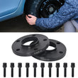 15mm Hubcentric Wheel Spacers & Bolts 72.6 5x120 PCD Black For BMW