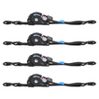 4x Automatic ratchet straps with hooks, 25mm x 3m