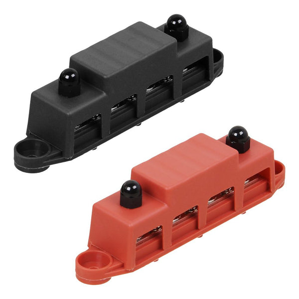 2X Positive Negative Bus Bar Battery Power Distribution Block 4 Post M8 Terminal