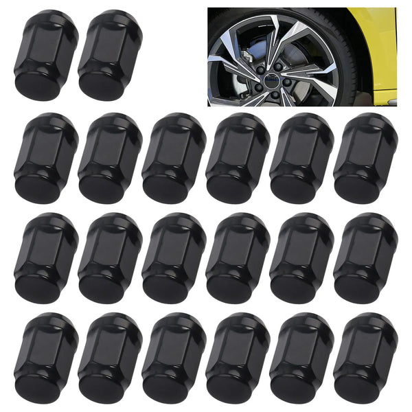 20x Black Hex Wheel Nuts M12x1.25 Fits Subaru Impreza Hatch Sti WRX
