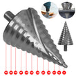 6-60mm Large HSS Spiral Groove 12 Step Drill Cone Drill Bit Cutter