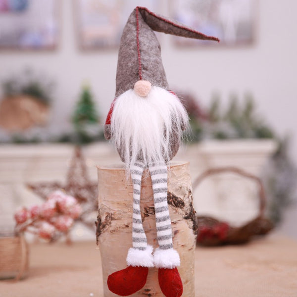 Christmas Santa Claus Tomte Long Leg Gnome Plush Decor