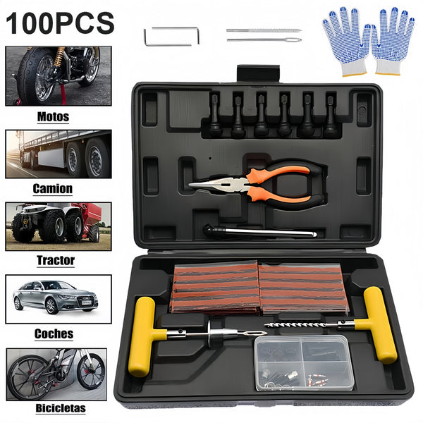 100pcs Heavy Duty Tyre Puncture Repair Tool Set Tire Mending Kit