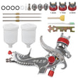 Spray Gun Paint Gun Kit HVLP Gravity Feed Air 1.4mm 1.7mm 2mm 3 Nozzles