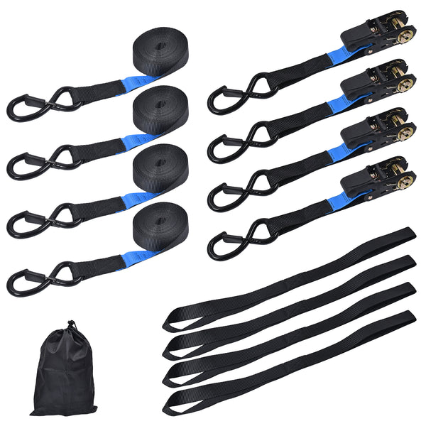 4x Ratchet Straps 5m x 25mm Tie Down Straps Loading 800kg
