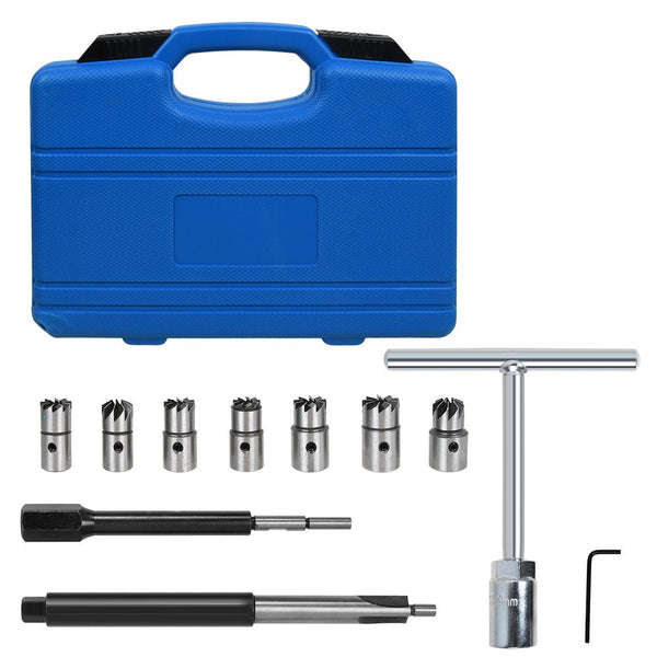 10pcs Diesel Injector Seat Cutter Tool Cleaner Set Universal Re-Face Score Kit