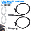 2x Rear Wheel ABS Speed Sensor For BMW 1 Series E81 + 2 ABS Ring Kit