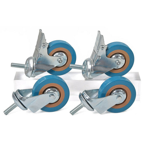 4x 75mm Rubber Swivel Castor Wheels Trolley Furniture Wheel