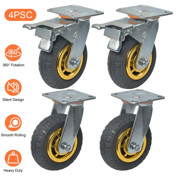 4x Heavy Duty 6" Swivel Castor Wheels Trolley Furniture Casters 1000KG