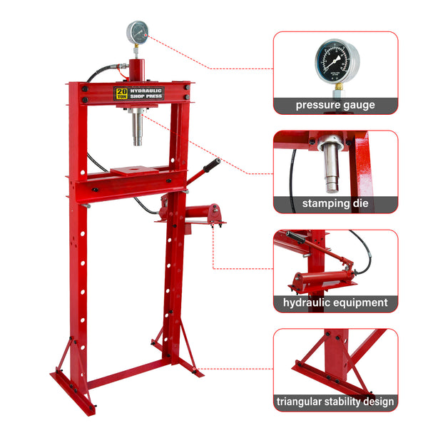 20 TON HYDRAULIC WORKSHOP PRESS / SHOP PRESS WITH GAUGE