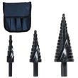 3PCS HSS Spiral Step Cone Drill Bit Metal Hole Cutter