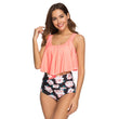 Women Top Ruffled High Waist Swimwear Two Pieces Bathing Suits Bikini Sets