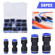 50 Pcs Straight Push Connectors Pneumatic Connect Fittings