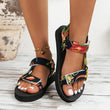 Women's Colorblock Ankle Strap Lightweight Flat Sandals