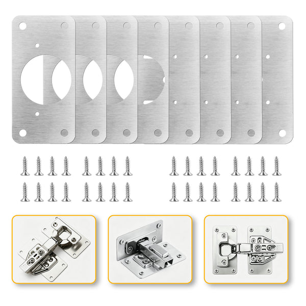 8X Hinge Repair Plate Cabinet Hinge Repair Brackets