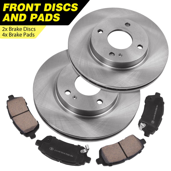 2x 258mm VENTED FRONT BRAKE DISCS AND PADS FOR FORD FIESTA MK7 08-17