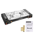 Portable Gas Stove Double Burner Adjustable Flame Camping Cooker Stove